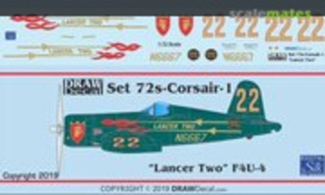 1:72 "Lancer Two" 1968/1969 Reno Racer (Draw Decal 72s-corsair-1) 72s-corsair-1