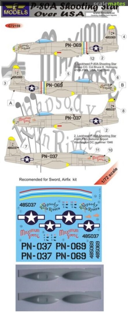 Boxart Lockheed P-80A Shooting Star over USA C72159 LF Models Boxart Lockheed P-80A Shooting Star over USA C72159 LF Models