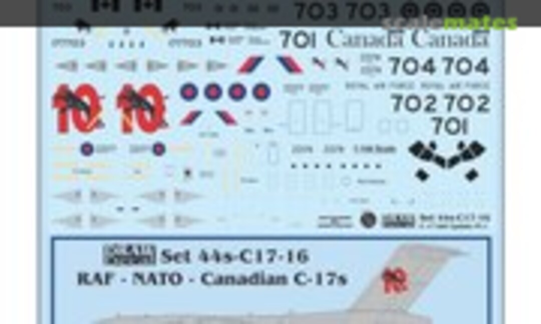 1:144 International C-17 Update Part 1 (Draw Decal 44s-C17-16) 44s-C17-16
