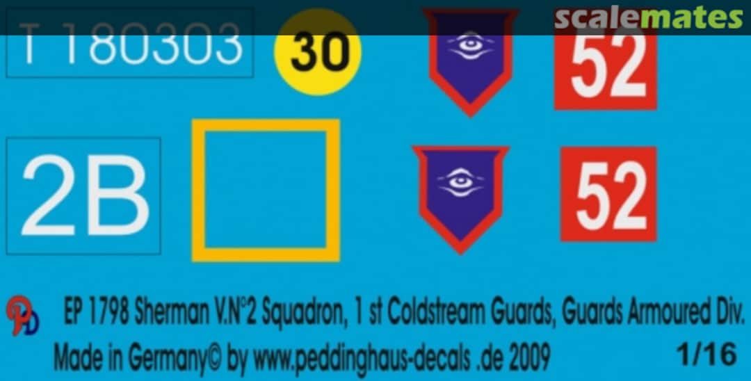 Boxart Sherman VN° 2 Squadron, 1 st Coldstream Guards, Guards Armoured Div EP 1798 Peddinghaus-Decals Boxart Sherman VN° 2 Squadron, 1 st Coldstream Guards, Guards Armoured Div EP 1798 Peddinghaus-Decals