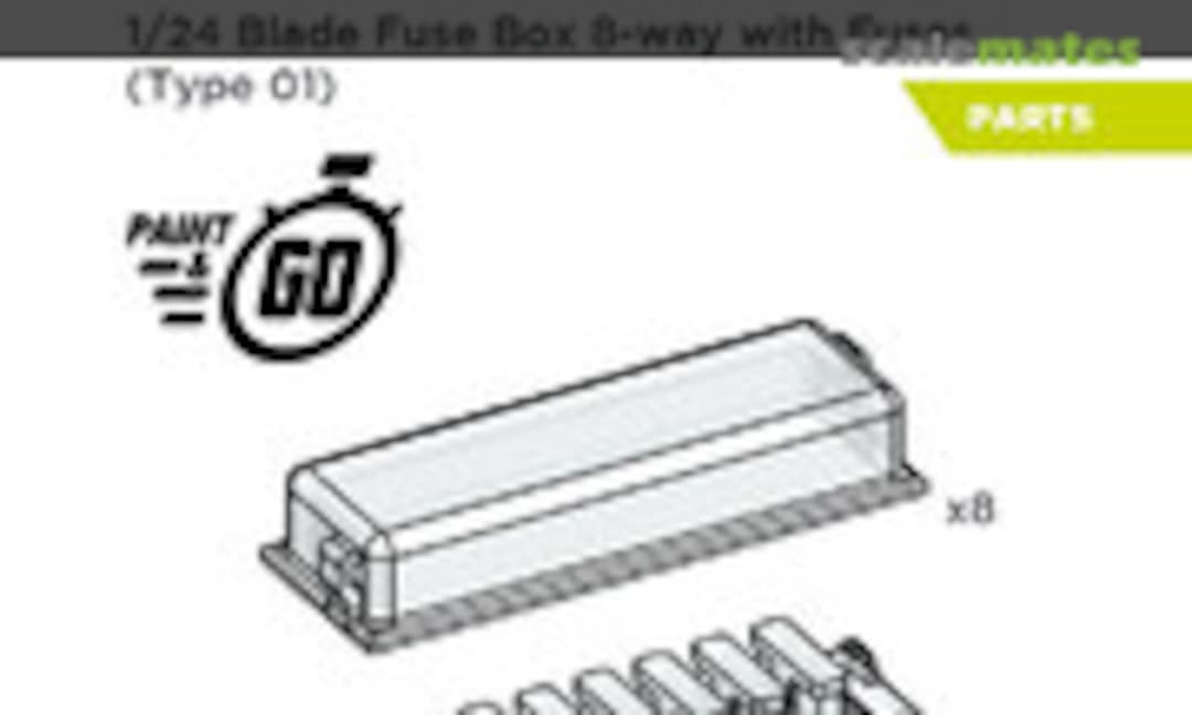 1:24 Blade Fuse Box 8 Ways with Fuses (Type 01) (Decalcas DCL-PAR117) DCL-PAR117