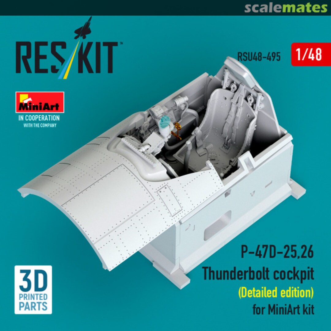 Boxart P-47D-25,26 Thunderbolt cockpit (Detailed edition) RSU48-0495 ResKit