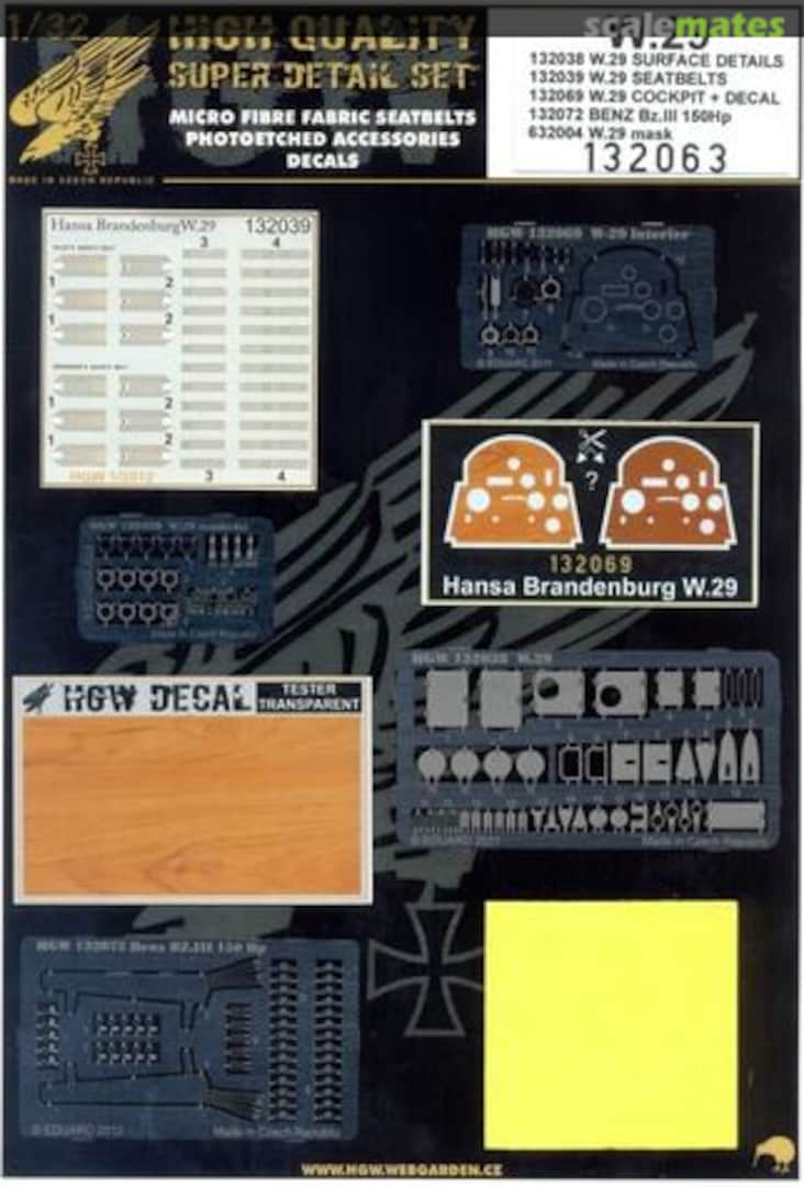 Boxart Hansa-Brandenburg W.29 - Super Detail Set 132063 HGW Models Boxart Hansa-Brandenburg W.29 - Super Detail Set 132063 HGW Models