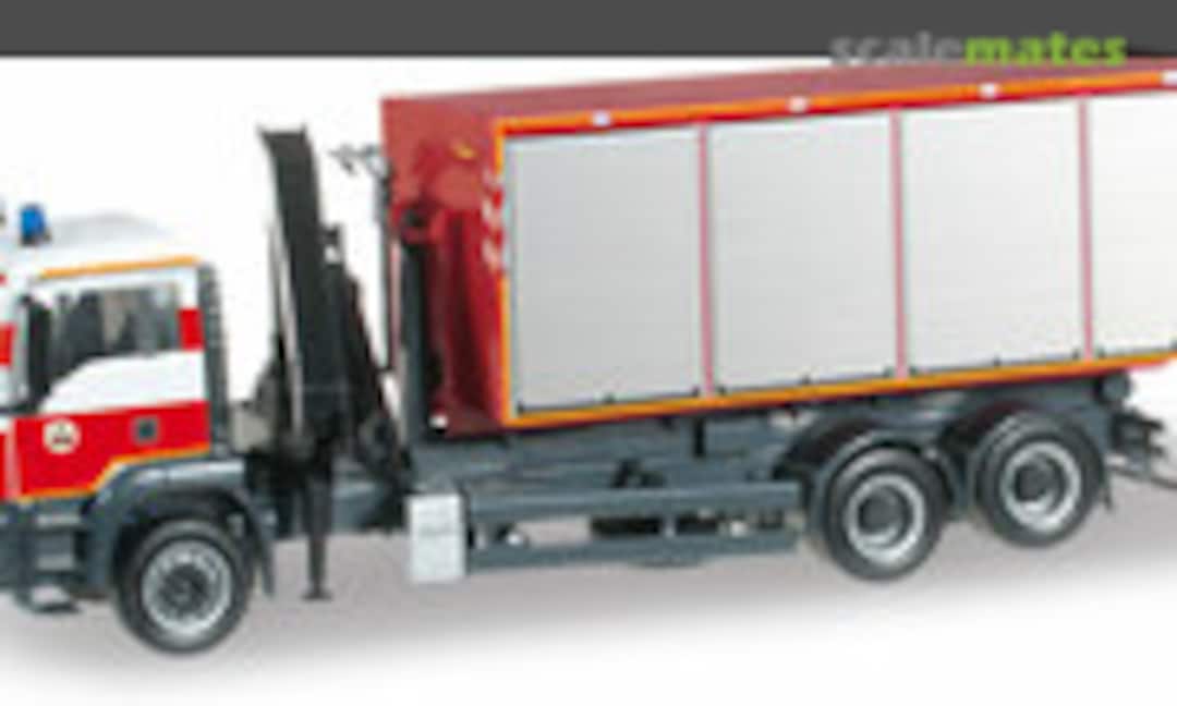 MAN TGS M roll-off container truck with crane "fire department Brandenburg" (Herpa 091732)