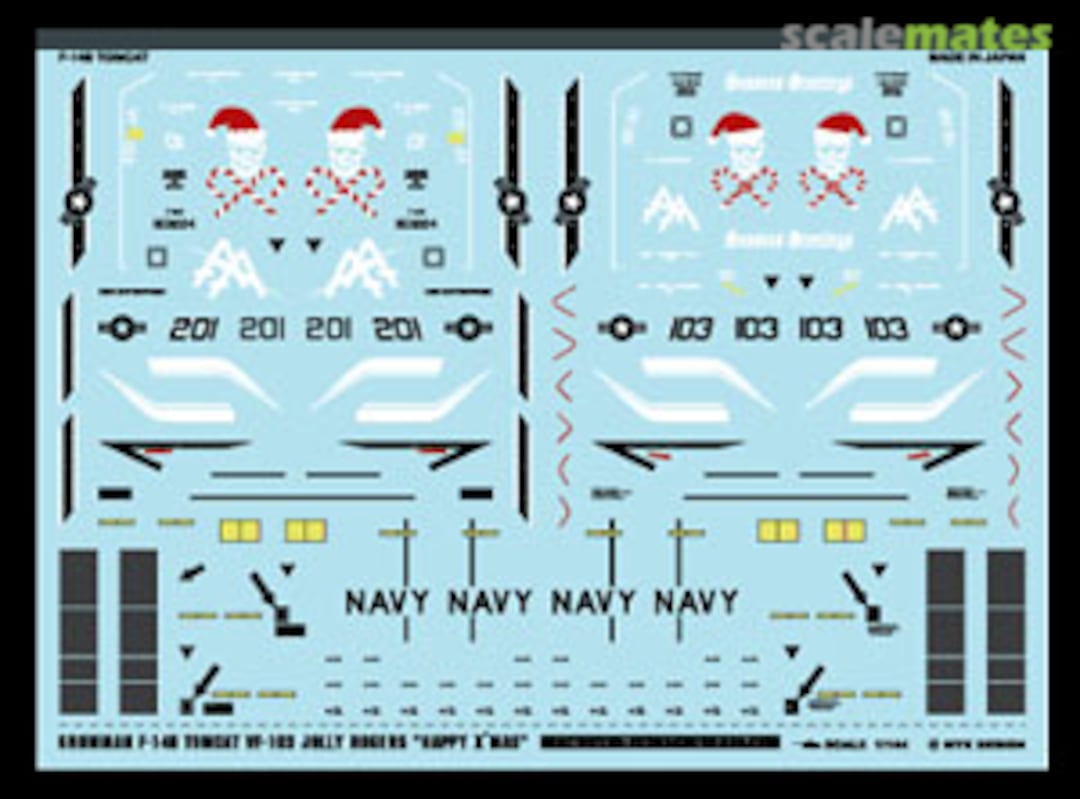 Boxart Grumman F-14B Tomcat VF-103 Jolly Rogers `Happy X`mas` A-106 MYK Design Boxart Grumman F-14B Tomcat VF-103 Jolly Rogers `Happy X`mas` A-106 MYK Design