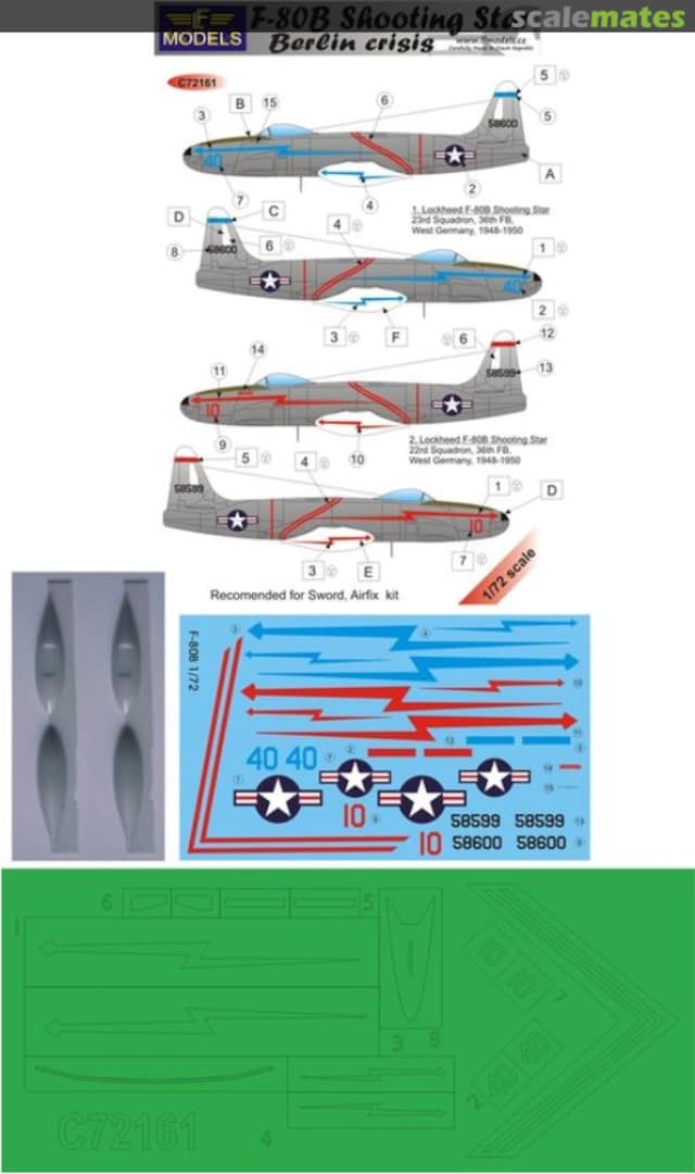 Boxart Lockheed F-80B Shooting Star Berlin crisis (SW) (decal, resin and mask included) C72161 LF Models Boxart Lockheed F-80B Shooting Star Berlin crisis (SW) (decal, resin and mask included) C72161 LF Models