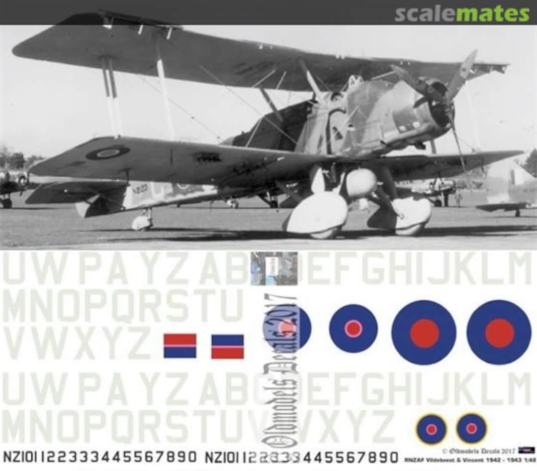 Boxart RNZAF Vildebeest and Vincents 1941-43 OMD1146 Oldmodels Decals Boxart RNZAF Vildebeest and Vincents 1941-43 OMD1146 Oldmodels Decals