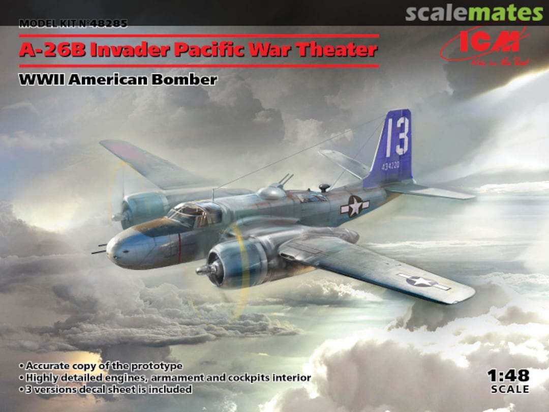 Boxart A-26B Invader Pacific War Theater 48285 ICM Boxart A-26B Invader Pacific War Theater 48285 ICM