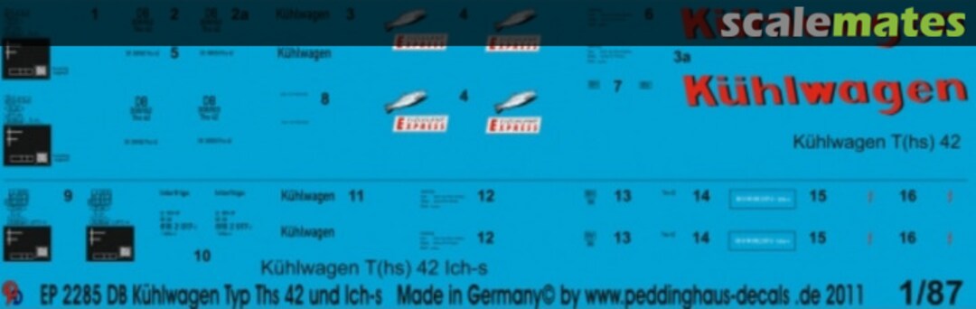 Boxart DB Kühlwagen Typ T(hs) 42 und T(hs) 42 Ich-s EP 2285 Peddinghaus-Decals