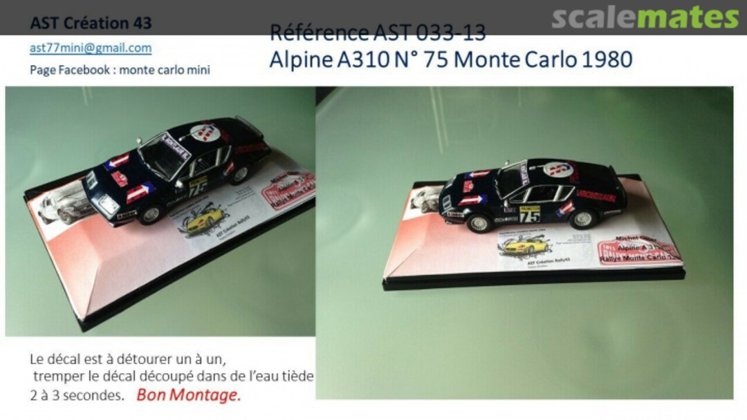 Boxart Alpine-Renault A310 V6 [6845 RA 84] "Kléber" AST 033-13 AST Création 43