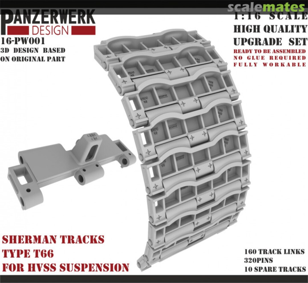 Boxart Sherman Type 66 HVSS Tracks 16-PW001 Panzerwerk design Boxart Sherman Type 66 HVSS Tracks 16-PW001 Panzerwerk design