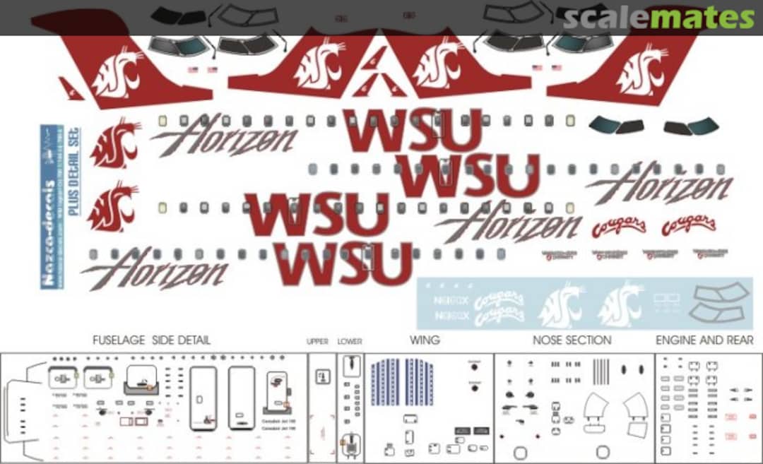 Boxart QX university WSU logojet crj-700-3 Nazca decals Boxart QX university WSU logojet crj-700-3 Nazca decals
