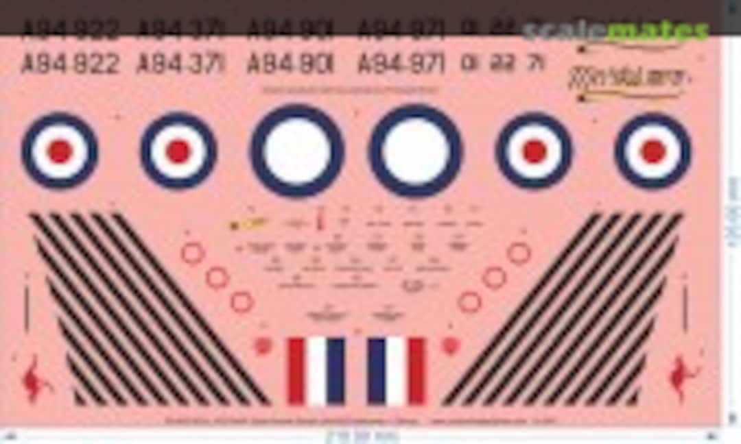 1:32 RAAF Sabre Aircraft Decals (A94-922 Marksman + Others) (Custom Hobby Decals 001055-S032) 001055-S032