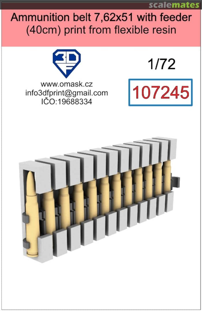 Boxart Ammunition Belt 7,62x51 with Feeder (40cm) 107245 3DF Print Boxart Ammunition Belt 7,62x51 with Feeder (40cm) 107245 3DF Print