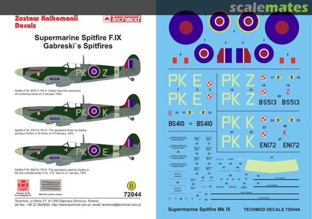 Boxart Supermarine Spitfire F.IX 72044A Techmod Boxart Supermarine Spitfire F.IX 72044A Techmod