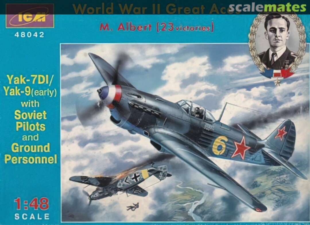 Boxart Yak-7DI/Yak-9 (early) with Soviet Pilots and Ground Personnel 48042 ICM