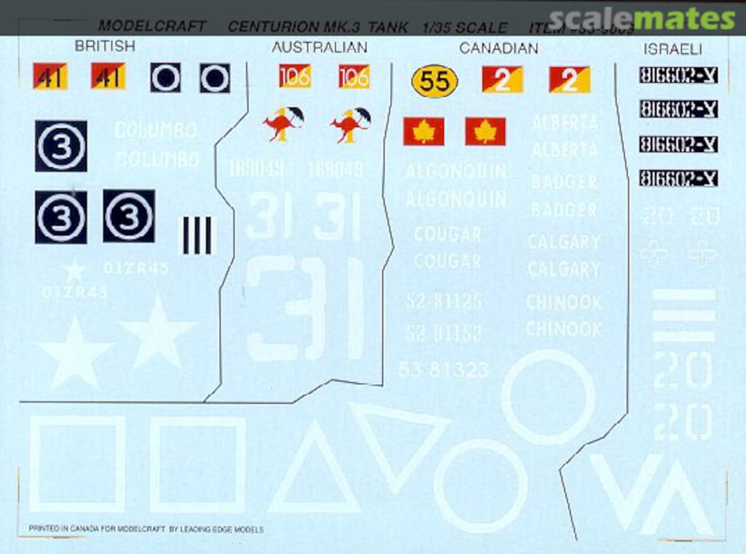 Contents Centurion Mk III 35-9009 Modelcraft Contents Centurion Mk III 35-9009 Modelcraft