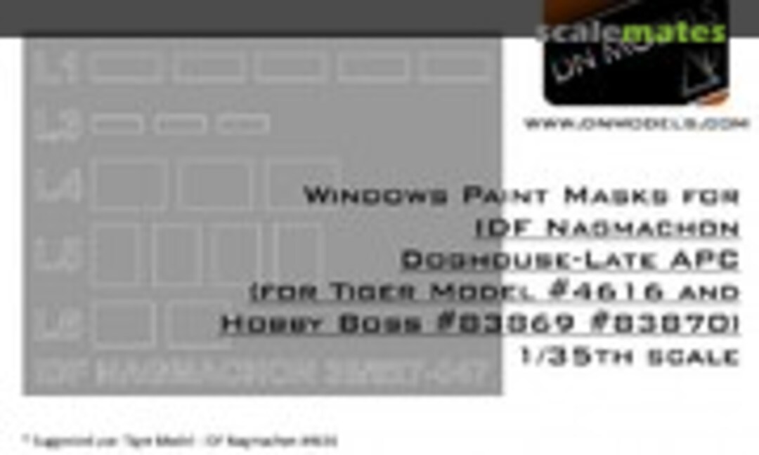 1:35 IDF APC Nagmachon Doghouse Late - Window Paint Masks Set (DN Models 35/827-047) 35/827-047