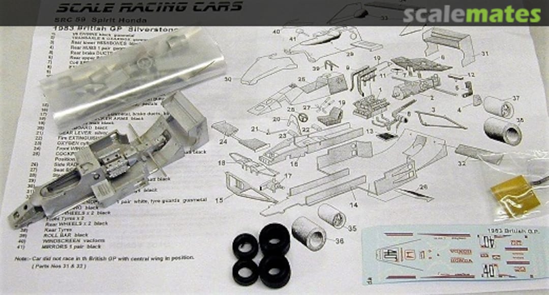 Boxart Spirit Honda 201C Early Season´83 S. Johansson SRC59 Scale Model Technical Service Boxart Spirit Honda 201C Early Season´83 S. Johansson SRC59 Scale Model Technical Service