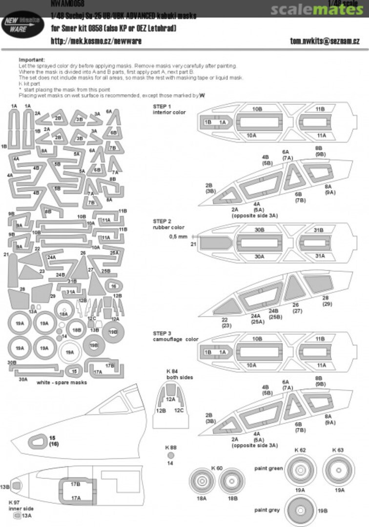 Boxart Sukhoi Su-25 UB/UBK ADVANCED kabuki masks NWAM0058 New Ware Boxart Sukhoi Su-25 UB/UBK ADVANCED kabuki masks NWAM0058 New Ware