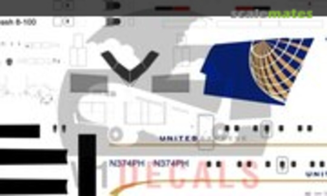1:72 United Airlines DeHavilland Dash 8-100 (V1 Decals V1D0204-72) V1D0204-72