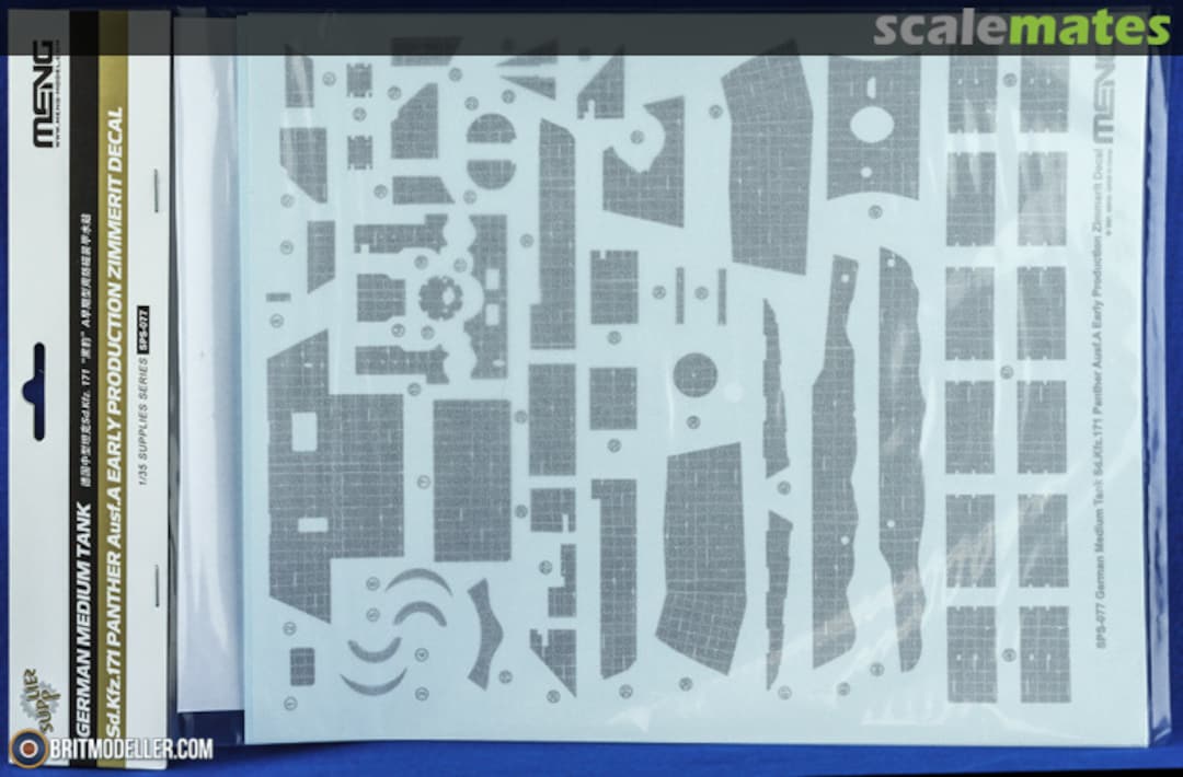 Boxart Sd.Kfz.171 Panther Ausf.A Early Production Zimmerit Decal SPS-077 Meng Model Boxart Sd.Kfz.171 Panther Ausf.A Early Production Zimmerit Decal SPS-077 Meng Model