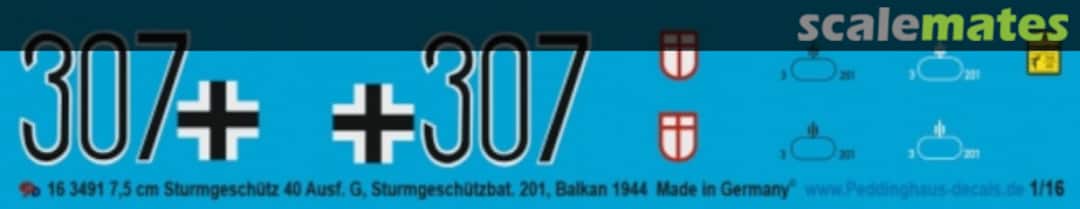 Boxart 7,5 cm Sturmgeschütz 40 Ausf. G, Sturmgeschützbat. 201 16 3491 Peddinghaus-Decals Boxart 7,5 cm Sturmgeschütz 40 Ausf. G, Sturmgeschützbat. 201 16 3491 Peddinghaus-Decals