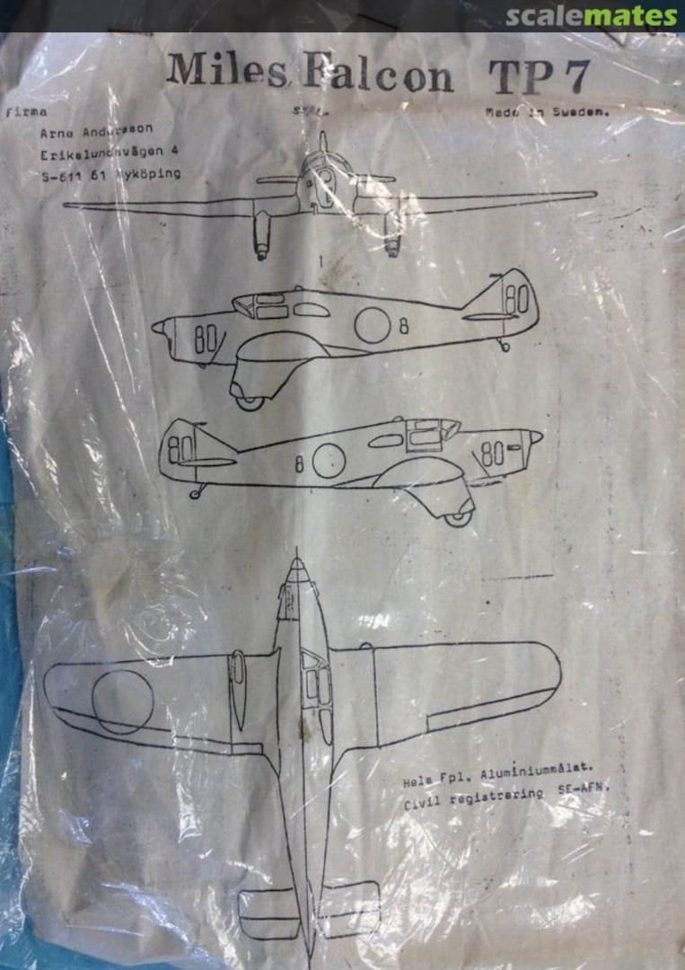 Boxart Miles Falcon TP-7 019 Arne Andersson Boxart Miles Falcon TP-7 019 Arne Andersson