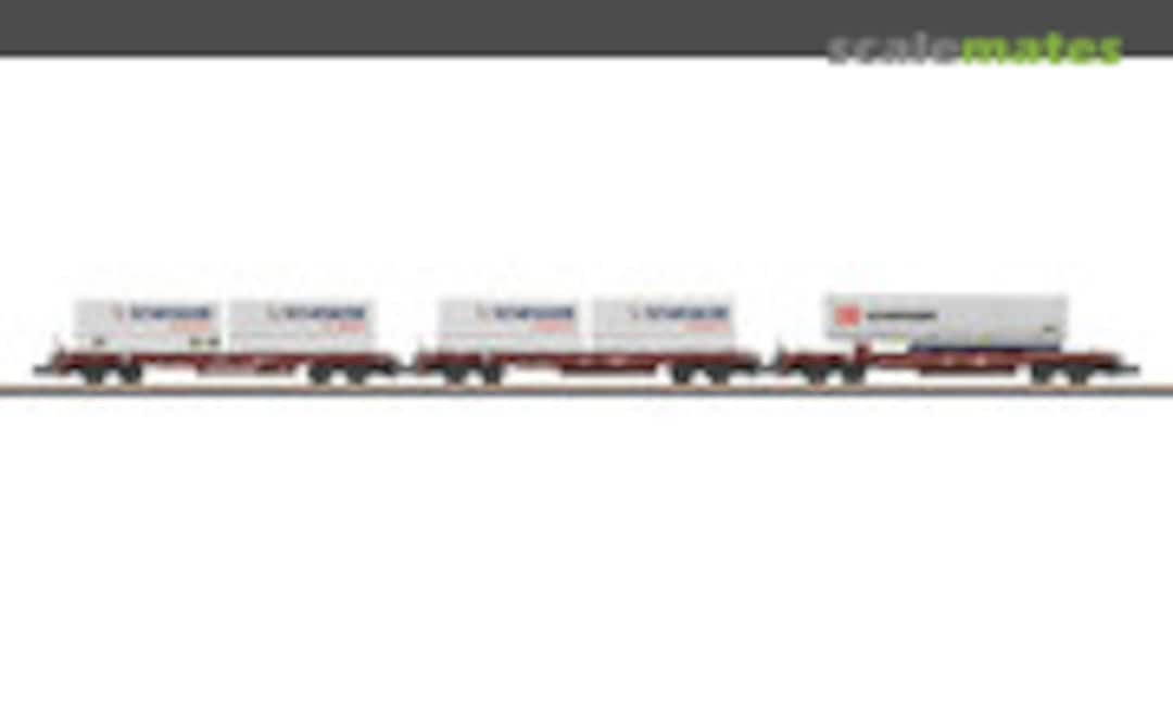 3pc flat DB Schenker flat car set (Märklin 82288)