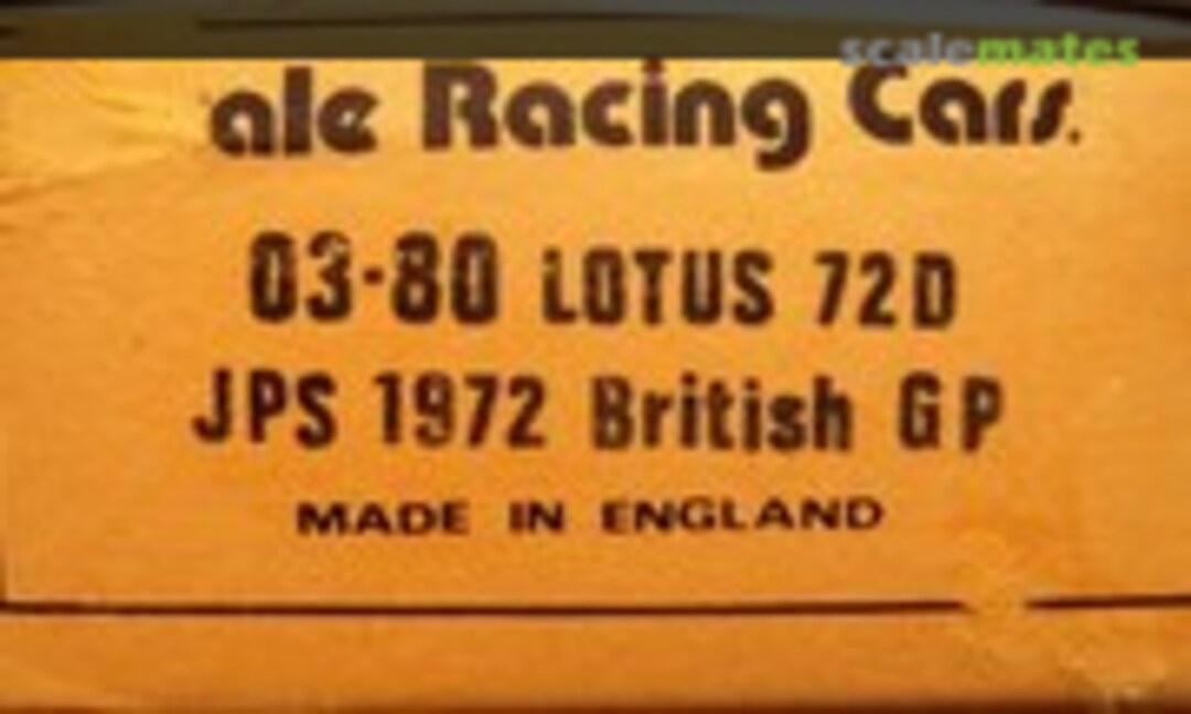 Lotus 72 D #72/R7 &quot;JPS&quot; (Scale Racing Cars SRC03-80)