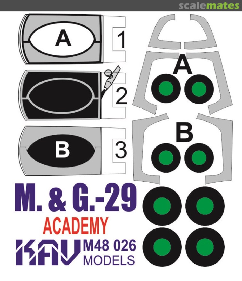 Boxart Paint mask for MiG-29 (Academy) 1/48 KAV M48 026 KAV models Boxart Paint mask for MiG-29 (Academy) 1/48 KAV M48 026 KAV models