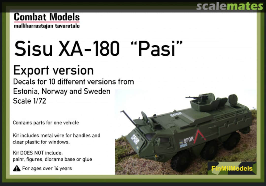 Boxart Sisu XA-180 "Pasi" Export version Sweden, Norway, Estonia COM72004 Combat Models Boxart Sisu XA-180 "Pasi" Export version Sweden, Norway, Estonia COM72004 Combat Models