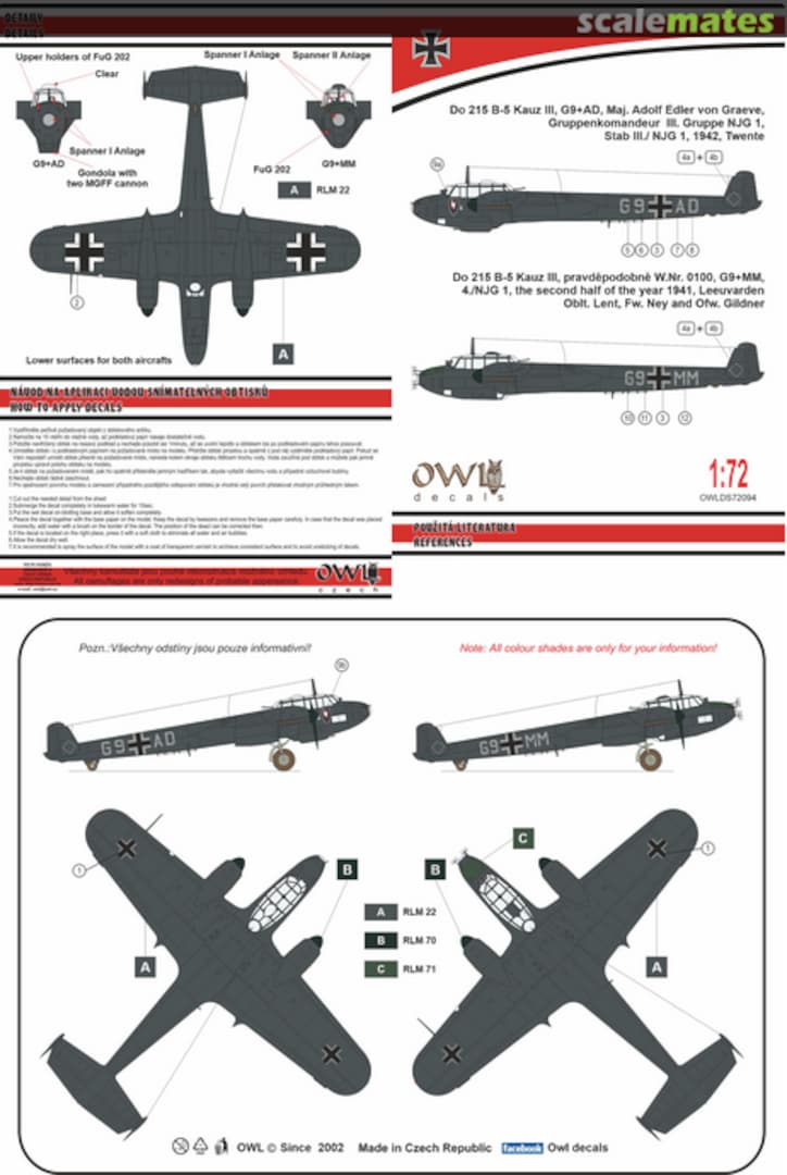 Boxart Do 215 B Part 2 Nachtjäger OWLDS72094 OWL Boxart Do 215 B Part 2 Nachtjäger OWLDS72094 OWL
