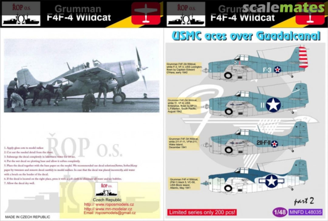 Boxart Grumman F4F-4 Wildcat MNFD L48035 ROP o.s. Boxart Grumman F4F-4 Wildcat MNFD L48035 ROP o.s.