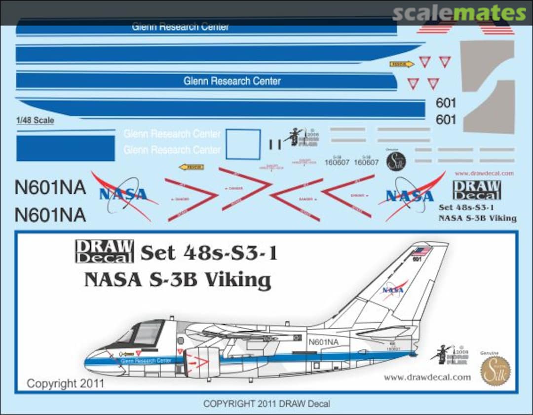 Boxart NASA S-3B Viking N601NA 48-S3-1 Draw Decal Boxart NASA S-3B Viking N601NA 48-S3-1 Draw Decal