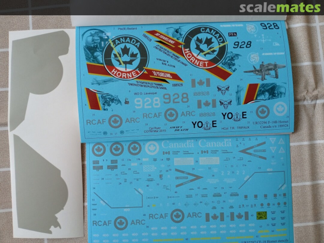 Contents F-18B (CF-188B) Hornet s/n 188928 with stencils UR32296 UpRise Decal