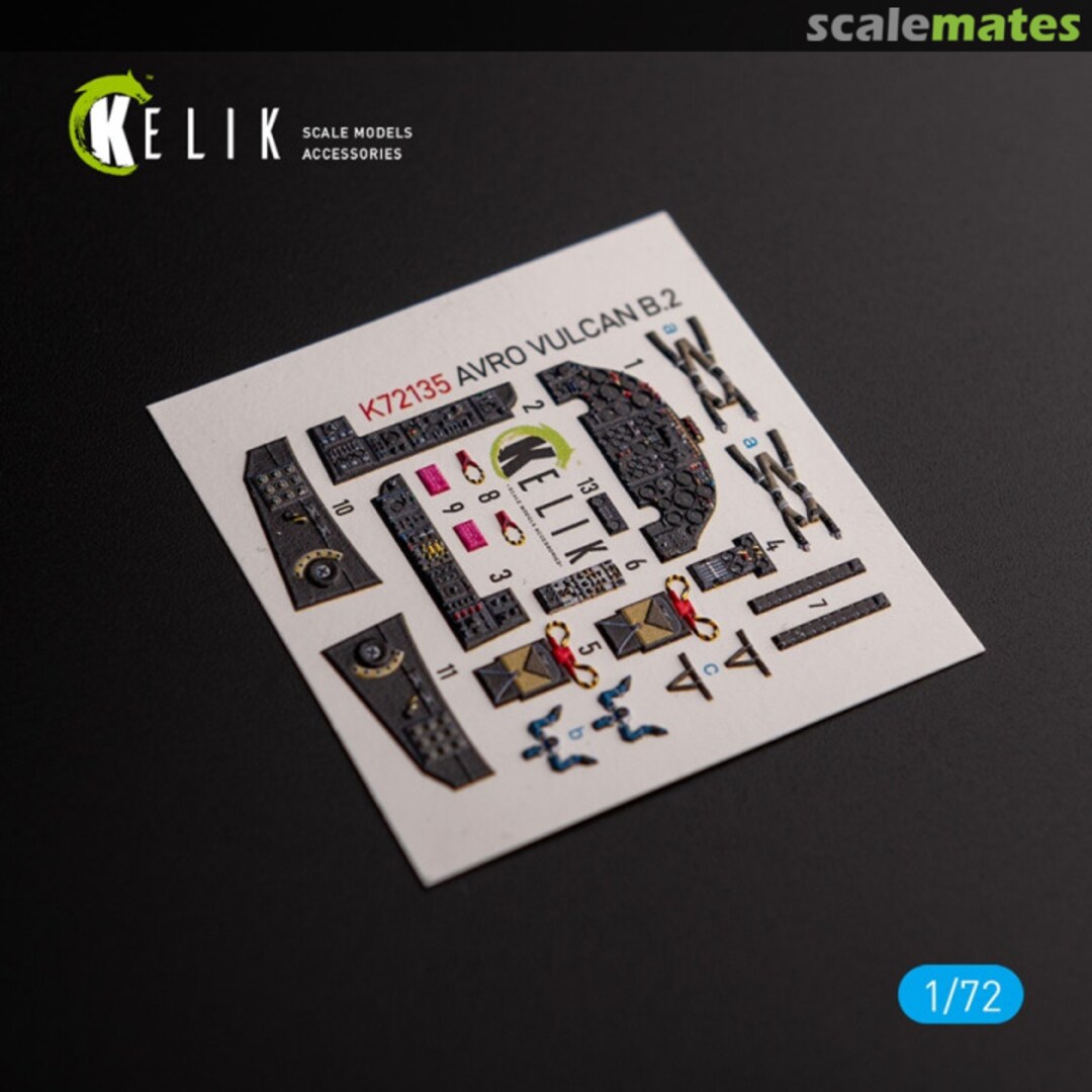 Boxart Avro Vulcan B.2 Front Cockpit interior 3D decals K72135 Kelik Boxart Avro Vulcan B.2 Front Cockpit interior 3D decals K72135 Kelik