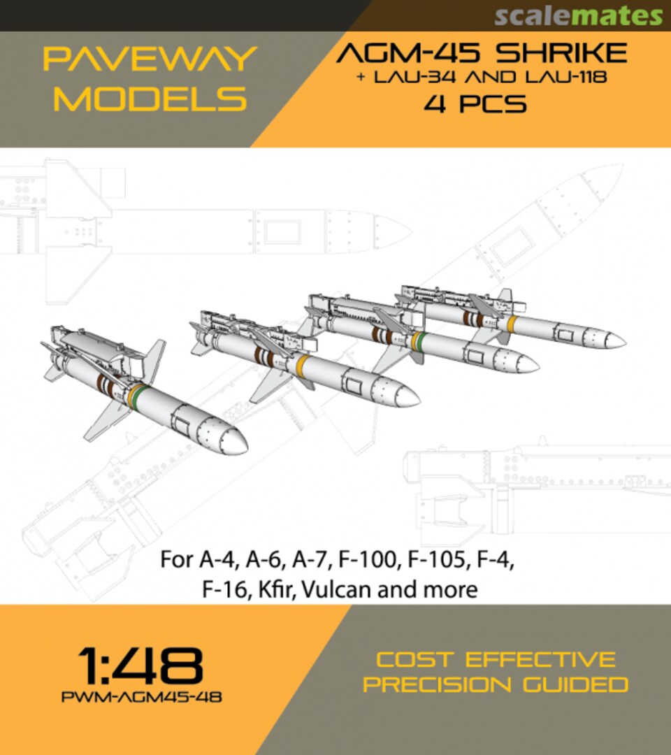 Boxart AGM-45 SHRIKE + LAU-34 & LAU-118 PWM-AGM45-48 Paveway Models