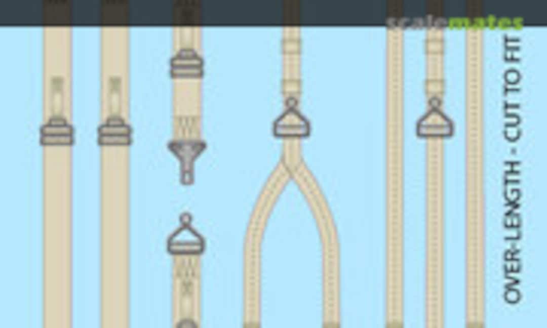 1:32 USAAF Fighter Seat Belt Set. Full Colour 3D WWII Seat Belt decals (Kits-World KW3D132003) KW3D132003