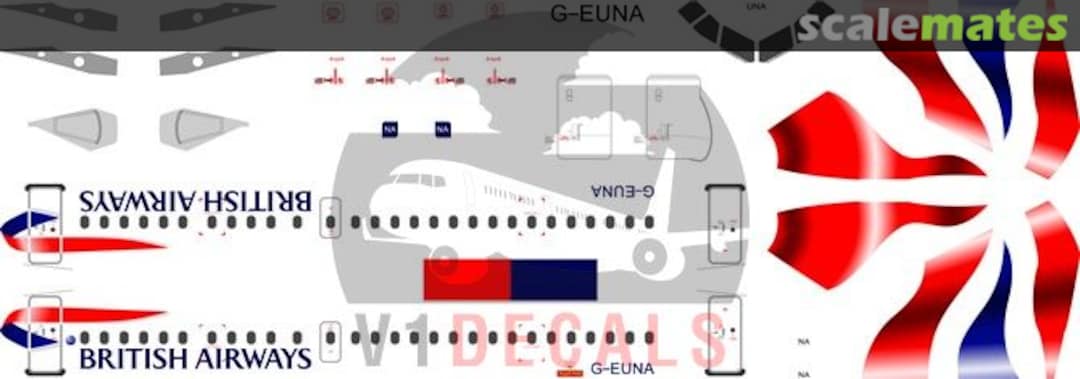 Boxart British Airways Airbus A318 V1D0155-144 V1 Decals Boxart British Airways Airbus A318 V1D0155-144 V1 Decals