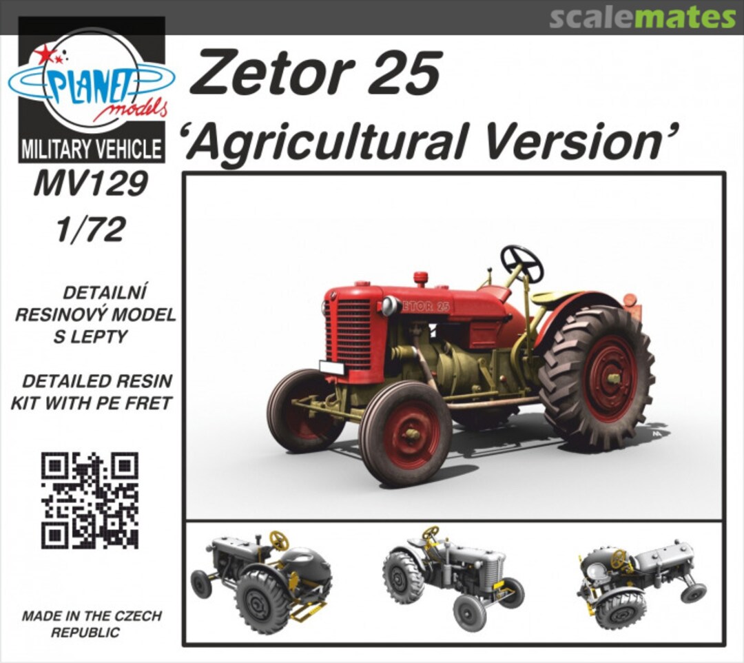 Boxart Zetor 25 'Agricultural Version' MV129 Planet Models Boxart Zetor 25 'Agricultural Version' MV129 Planet Models