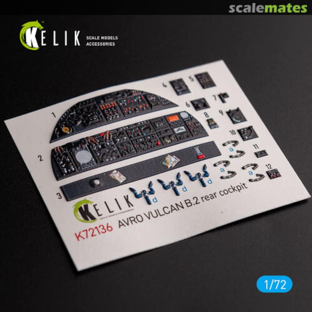 Boxart Avro Vulcan B.2 Rear Cockpit interior 3D decals K72136 Kelik Boxart Avro Vulcan B.2 Rear Cockpit interior 3D decals K72136 Kelik