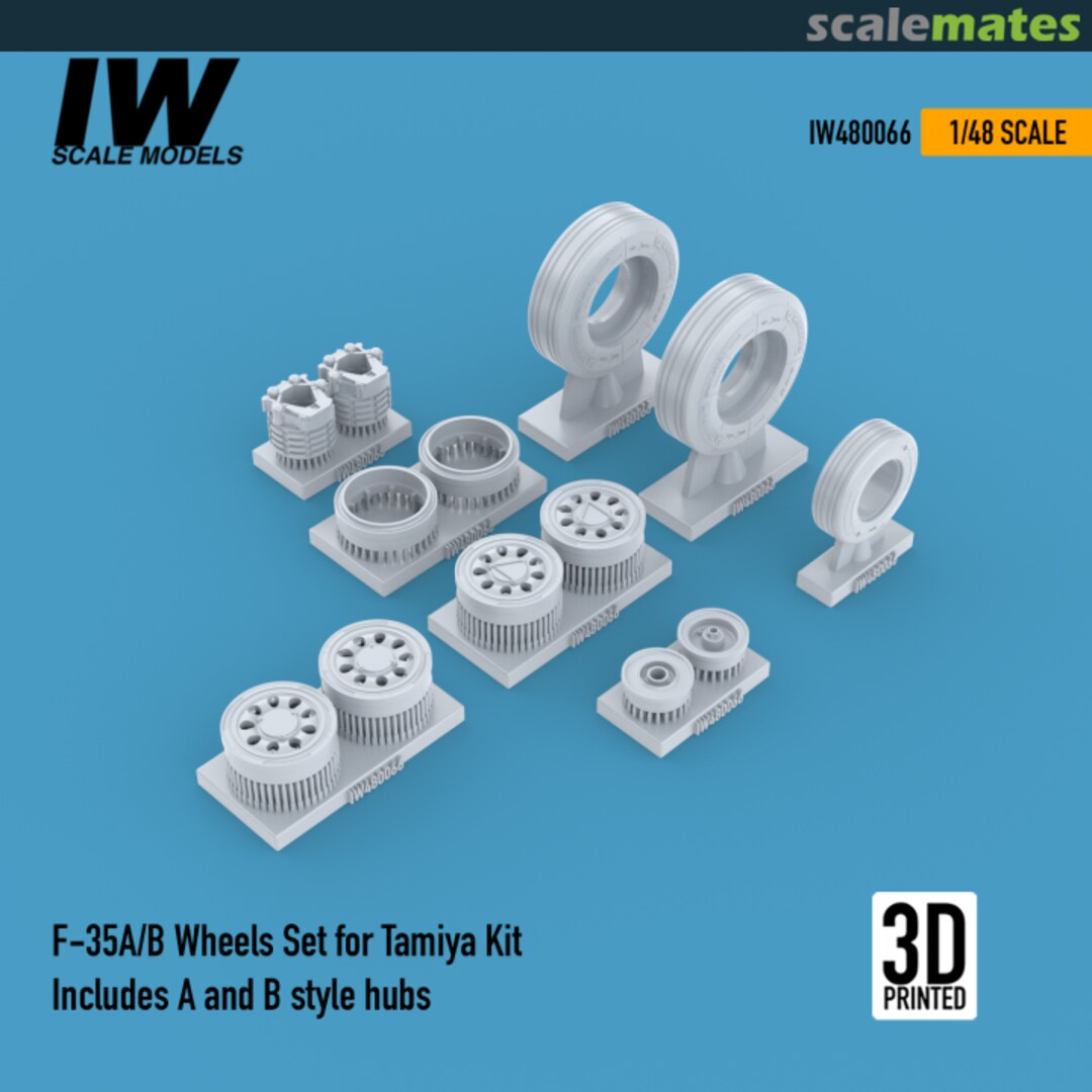 Boxart F-35A/B Wheels Set includes A and B style hubs IW480066 IW Scale Models Boxart F-35A/B Wheels Set includes A and B style hubs IW480066 IW Scale Models