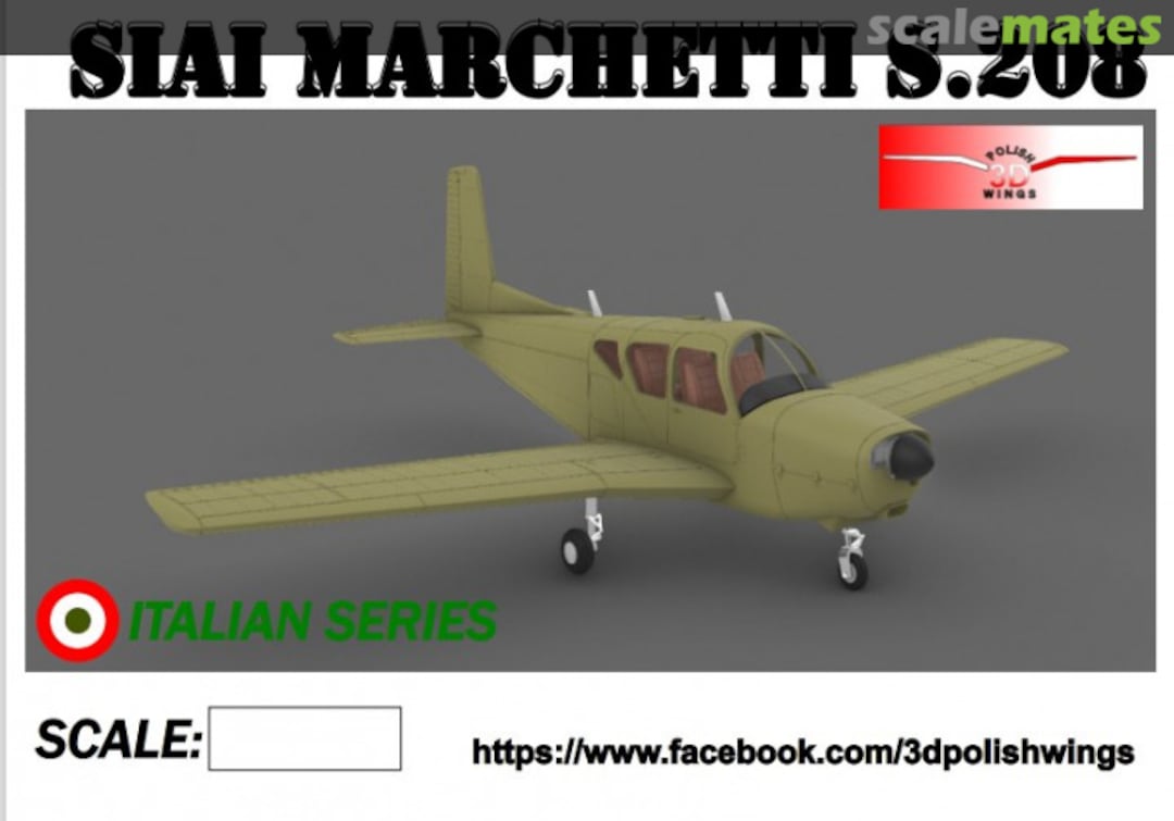 Boxart Siai Marchetti S.208 3DPW72S208 3d Polish Wings