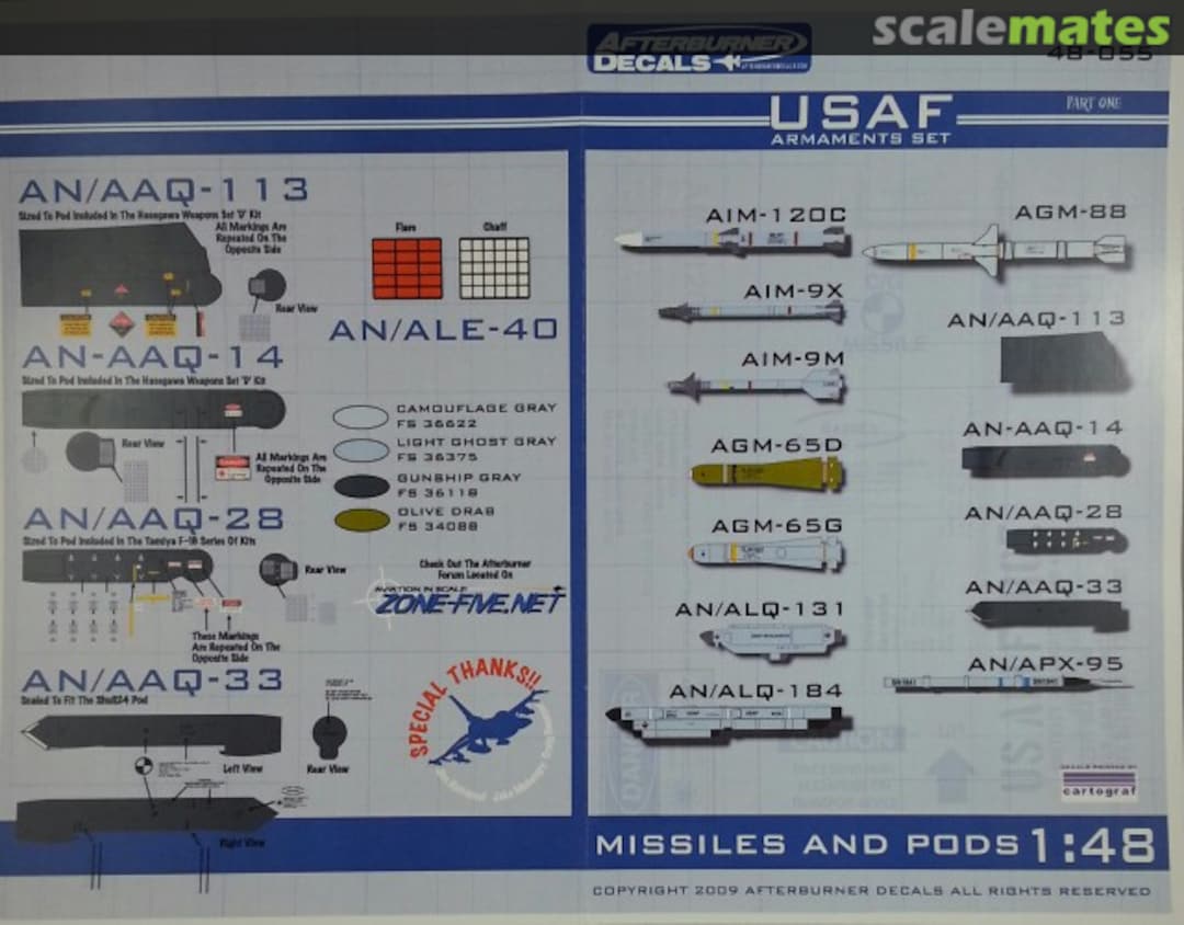 Boxart USAF Armaments Set 48-055 Afterburner Decals Boxart USAF Armaments Set 48-055 Afterburner Decals