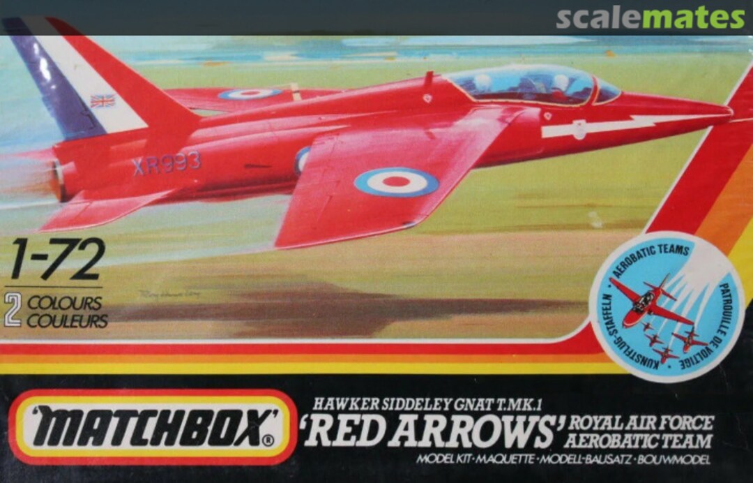 Boxart Hawker Siddeley Gnat T.Mk.1 'Red Arrows' PK-15 Matchbox