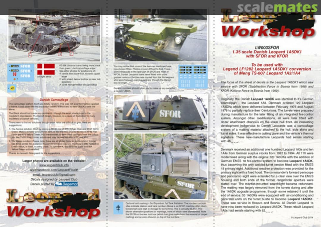 Contents Danish Leopard 1A5DK with SFOR and KFOR LW003SFOR Leopard Workshop Contents Danish Leopard 1A5DK with SFOR and KFOR LW003SFOR Leopard Workshop