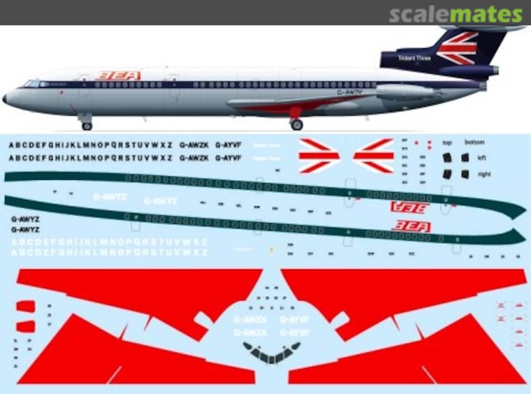 Boxart Hawker Siddeley Trident 3B FRP4034 F-RSIN Boxart Hawker Siddeley Trident 3B FRP4034 F-RSIN