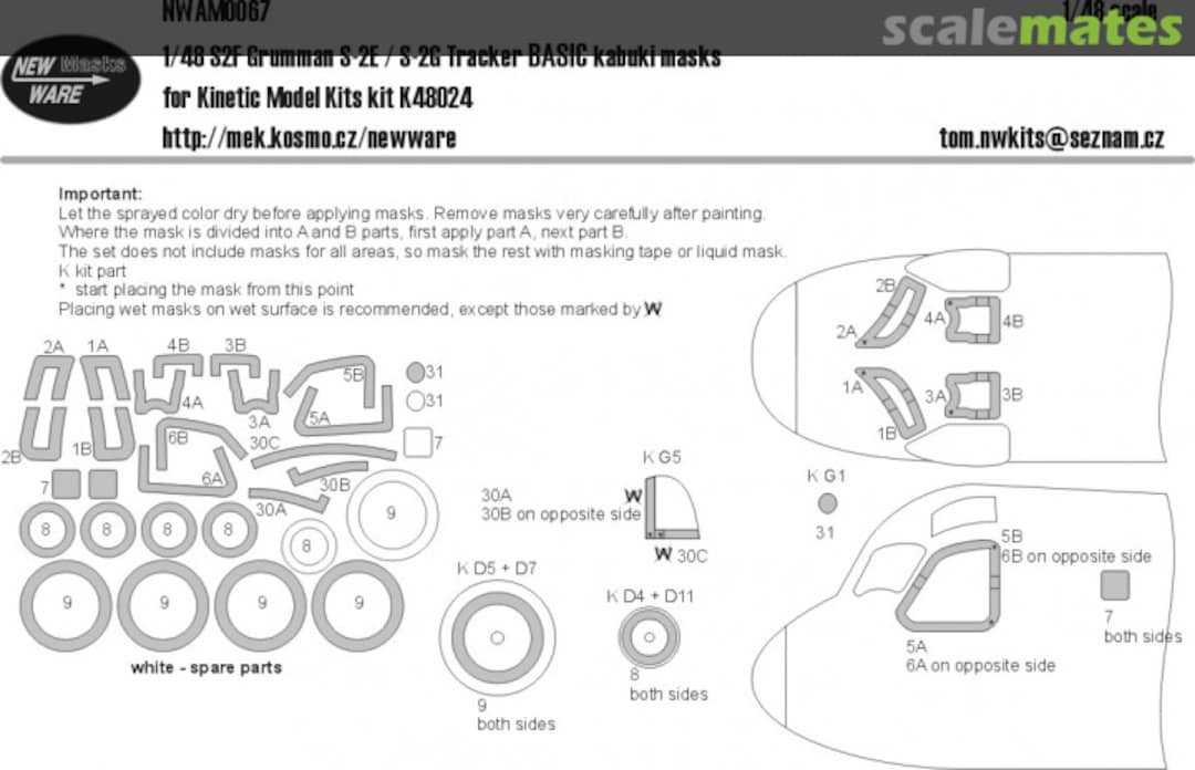 Boxart S2F Grumman S-2E / S-2G Tracker BASIC kabuki masks NWAM0067 New Ware Boxart S2F Grumman S-2E / S-2G Tracker BASIC kabuki masks NWAM0067 New Ware