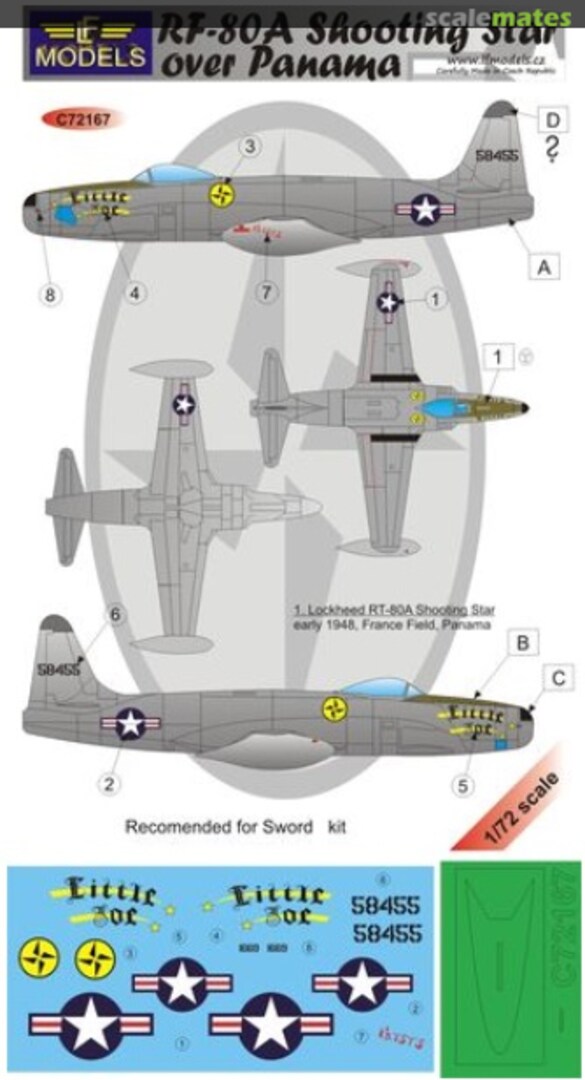 Boxart Lockheed RF-80A Shooting Star over Panama C72167 LF Models Boxart Lockheed RF-80A Shooting Star over Panama C72167 LF Models
